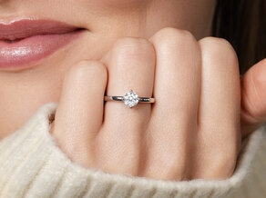 Engagement ring Compass in 9K white gold with diamond 1.00ct