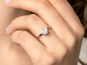Engagement ring Compass in 9K white gold with diamond 1.00ct