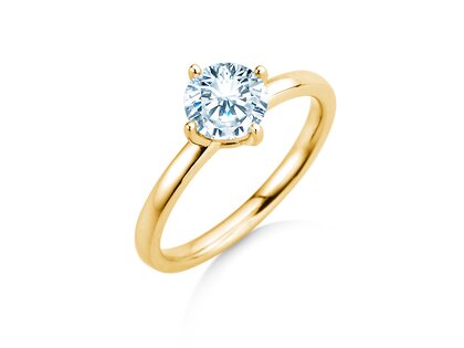 Engagement ring Compass in 14K yellow gold with diamond 0.25ct H/SI