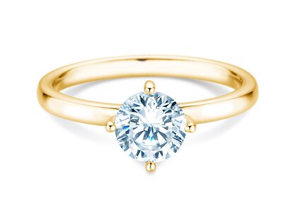 Engagement ring Compass in 14K yellow gold with diamond 0.25ct H/SI