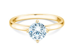 Engagement ring Compass in 14K yellow gold with diamond 0.25ct H/SI