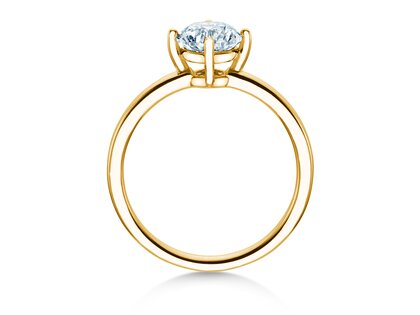 Engagement ring Compass in 14K yellow gold with diamond 0.25ct H/SI