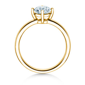 Engagement ring Compass in 14K yellow gold with diamond 0.25ct H/SI
