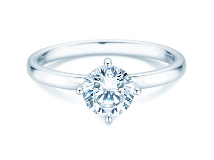 Engagement ring Compass in 14K white gold with diamond 0.25ct G/SI