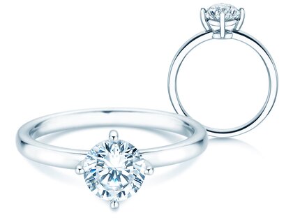 Engagement ring Compass in 14K white gold with diamond 0.25ct G/SI