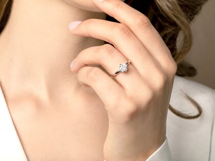 Engagement ring Compass in 18K yellow gold with diamond 0.50ct G/SI