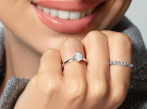 Engagement ring Compass in 18K yellow gold with diamond 0.50ct G/SI