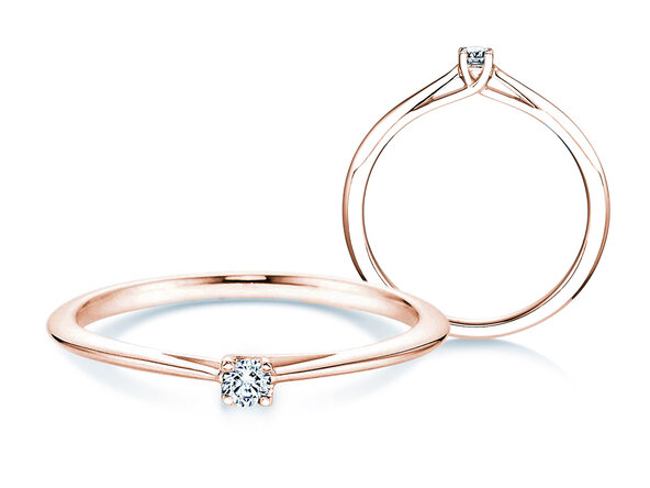 Engagement ring Delight in 9K rosé gold with diamond 0.05ct G/SI