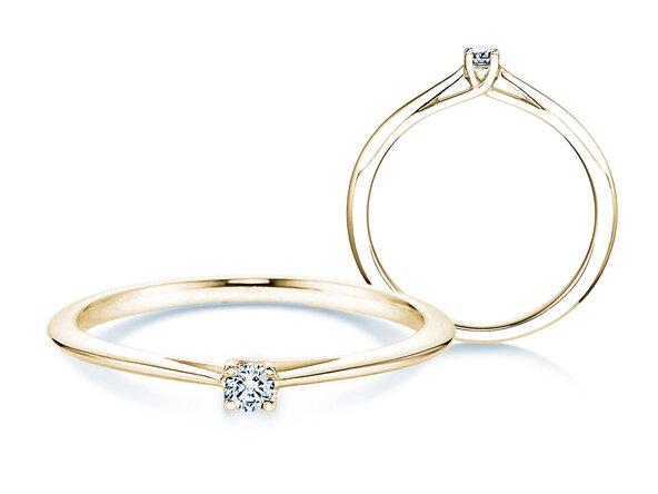 Engagement ring Delight in 18K yellow gold with diamond 0.05ct H/SI