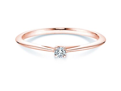 Engagement ring Delight in 9K rosé gold with diamond 0.05ct G/SI