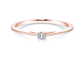 Engagement ring Delight in 9K rosé gold with diamond 0.05ct G/SI