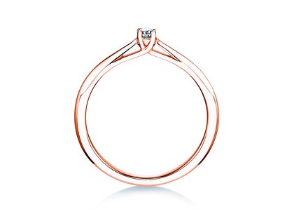 Engagement ring Delight in 9K rosé gold with diamond 0.05ct G/SI