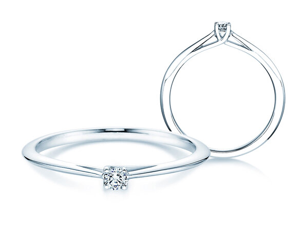 Engagement ring Delight in 9K white gold with diamond 0.05ct G/SI