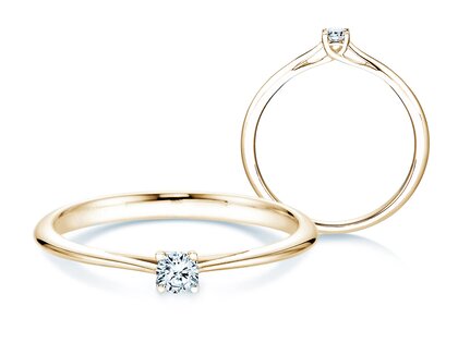 Engagement ring Delight in 18K yellow gold with diamond 0.10ct H/SI