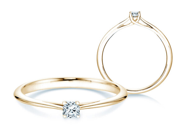 Engagement ring Delight in 18K yellow gold with diamond 0.10ct H/SI
