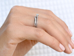 Engagement ring Delight in 18K white gold with diamond 0.10ct H/SI