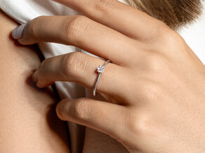 Engagement ring Delight in 9K rosé gold with diamond 0.15ct G/SI