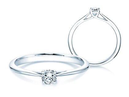 Engagement ring Delight in 9K white gold with diamond 0.25ct H/SI