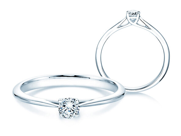 Engagement ring Delight in 9K white gold with diamond 0.25ct H/SI