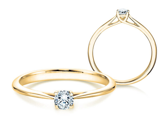 Engagement ring Delight in 18K yellow gold with diamond 0.10ct H/SI