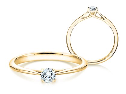 Engagement ring Delight in 9K yellow gold with diamond 0.25ct H/SI
