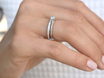 Engagement ring Delight in 14K white gold with diamond 0.40ct H/SI