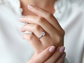 Engagement ring Delight in 14K white gold with diamond 0.75ct G/IF