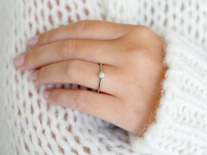 Engagement ring Delight in silver 925/- with lab-grown diamond 0.15ct E/VS