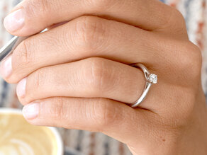 Engagement ring Delight in 14K white gold with diamond 0.30ct H/SI