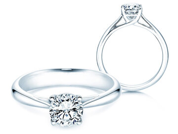 Engagement ring Delight in 9K white gold with diamond 1.00ct H/SI