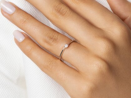 Engagement ring Devotion in silver 925/- with diamond 0.05ct D/IF