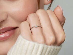 Engagement ring Devotion in silver 925/- with diamond 0.05ct D/IF