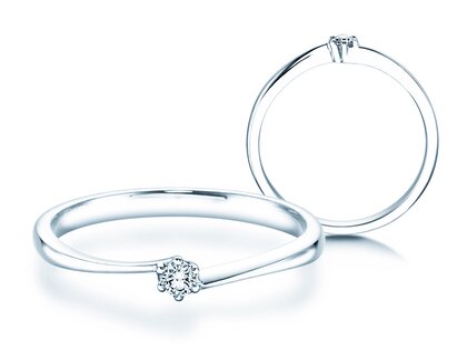 Engagement ring Devotion in silver 925/- with diamond 0.07ct G/SI