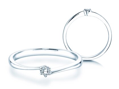 Engagement ring Devotion in silver 925/- with diamond 0.07ct G/SI