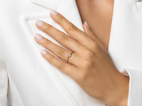 Engagement ring Devotion in 18K rosé gold with diamond 0.10ct G/SI