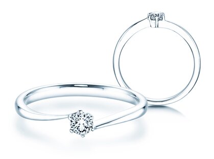 Engagement ring Devotion in silver 925/- with diamond 0.15ct G/SI