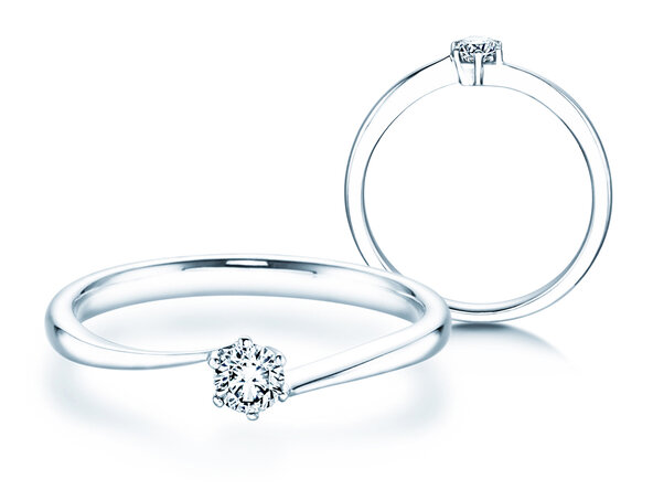 Engagement ring Devotion in 18K white gold with diamond 0.15ct H/SI