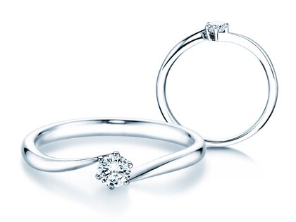 Engagement ring Devotion in 14K white gold with diamond 0.20ct D/IF
