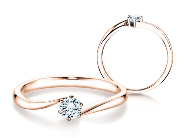 Engagement ring Devotion in 18K rosé gold with diamond 0.10ct G/SI