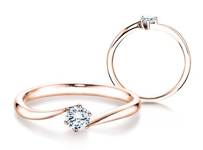 Engagement ring Devotion in 14K rosé gold with diamond 0.15ct G/SI