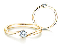 Engagement ring Devotion in 14K yellow gold with diamond 0.50ct G/SI