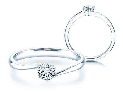 Engagement ring Devotion in 14K white gold with diamond 0.35ct G/SI