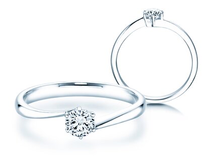 Engagement ring Devotion in platinum 950/- with diamond 0.35ct G/SI