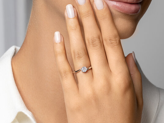 Engagement ring Devotion in 9K yellow gold with diamond 0.50ct
