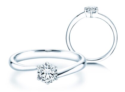 Engagement ring Devotion in 14K white gold with diamond 0.50ct H/SI