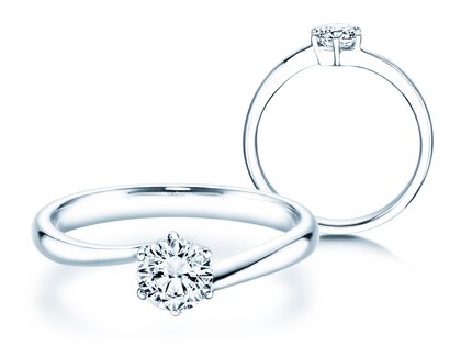 Engagement ring Devotion in 14K white gold with diamond 0.50ct H/SI