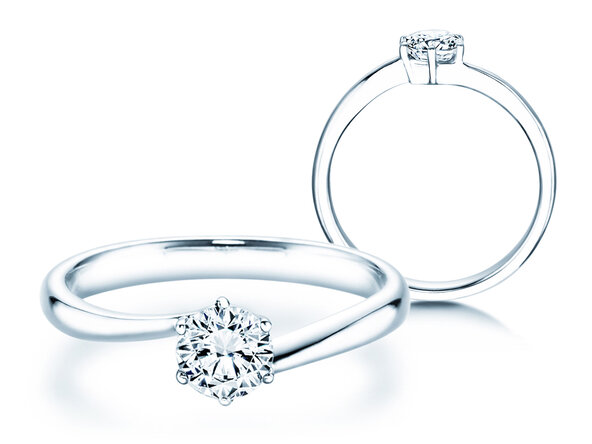 Engagement ring Devotion in 14K white gold with diamond 0.50ct H/SI