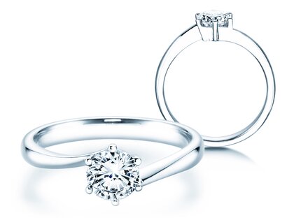 Engagement ring Devotion in 14K white gold with diamond 0.75ct H/SI