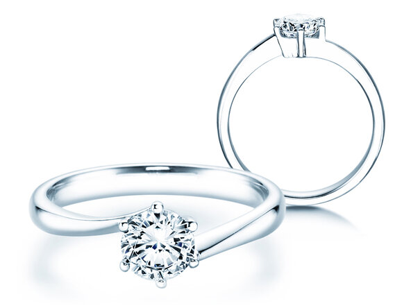 Engagement ring Devotion in 14K white gold with diamond 0.75ct H/SI