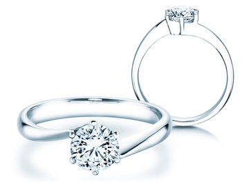 Engagement ring Devotion in 9K white gold with diamond 1.00ct H/SI
